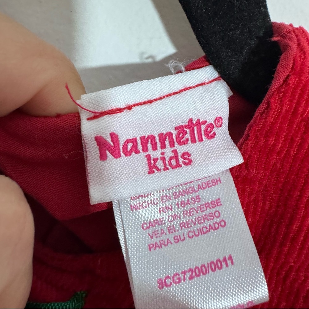 Nannette Kids 3T Red Corduroy Gingerbread Christmas Dress Holiday Party - Picture 4 of 6